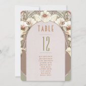 Tischnummern Vintage Jugendstil-Hochzeit (Vorderseite)