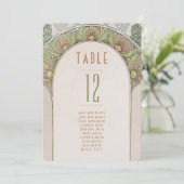 Tischnummern Vintage Jugendstil-Hochzeit (Stehend Vorderseite)
