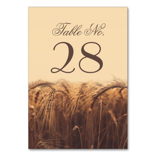 Tischnummern von Weizen (Vorderseite)