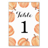 Tischnummern Wedding Pumpkin Wasserfarbkarte (Rückseite)