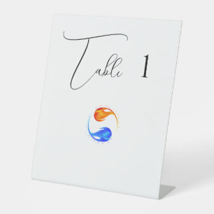 Tischnummern- Wedding-Twin Flammen-White- Sockelschild