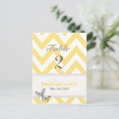 Tischnummern Zickzack-gelbgraue Postkarte (Stehend Vorderseite)