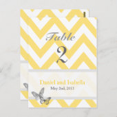 Tischnummern Zickzack-gelbgraue Postkarte (Vorne/Hinten)