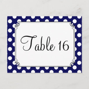 Tischnummern zum Hochzeitshochfahren von Navy Blue
