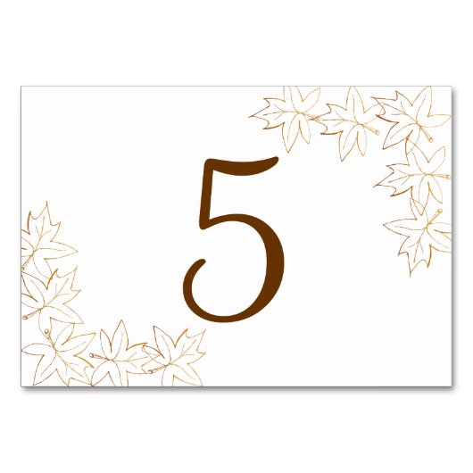 Tischnummern zur Hochzeit im Herbst von Ahornblätt (Rückseite)