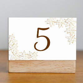 Tischnummern zur Hochzeit im Herbst von Ahornblätt