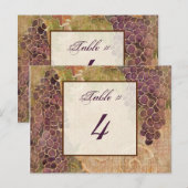 Tischnummernkarte 'Aged Grape Vineyard' Postkarte (Vorne/Hinten)