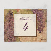 Tischnummernkarte 'Aged Grape Vineyard' Postkarte (Rückseite)