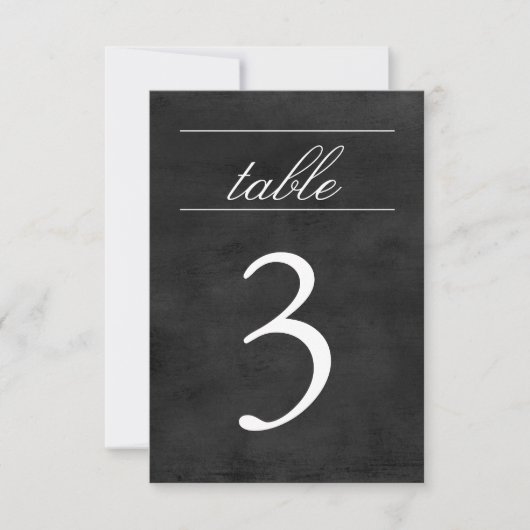 Tischnummernkarte | Schiefertafel Einladung (Vorderseite)