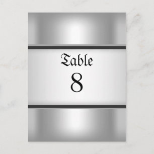 Tischnummernkarten Silber Postkarte