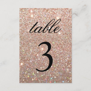 Tischnummernschild - Rose Gold Glitter Fab Einladung