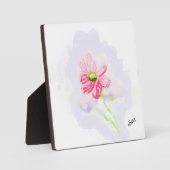 Tischplaque mit Staffelei: Iris in Blüte. Fotoplatte (Vorderseite)