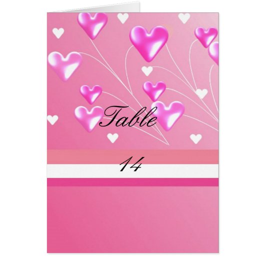 Tischplatine mit rosa Herzen (Vorne)