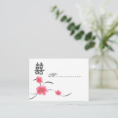 Tischplatinenkarte Cherry Blossom Doppeltes Glück Platzkarte (Stehend Vorderseite)