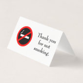 Tischplatte-Nichtraucherzeichen Visitenkarten (Rückseite)