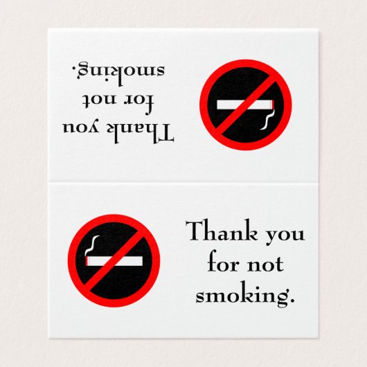 Tischplatte-Nichtraucherzeichen Visitenkarten (Außenseite Aufgefaltet)