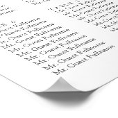 Tischplatzierung Elegante Blumen | Sitzkarten Poster (Ecke)