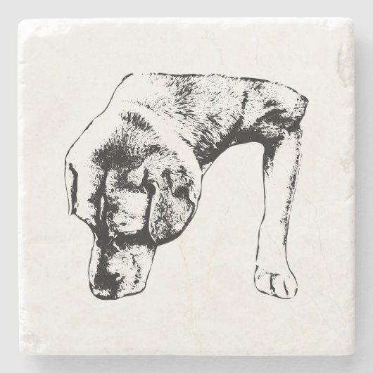 Tischruhige, niffende Pup Steinuntersetzer (Vorderseite)