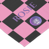 Tischrunner mit rosa und schwarz-kariertem Muster Kurzer Tischläufer (Ecke)