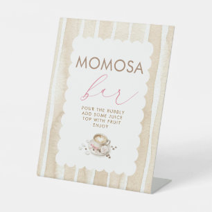 Tischschild für Babyparty 'Momosa Bar Coffee Girl' Sockelschild