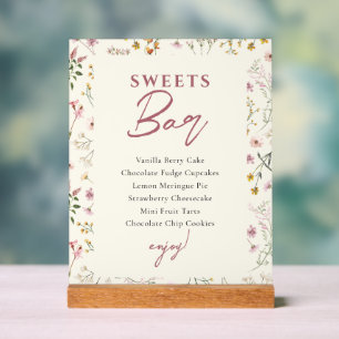 Tischschild Wildflower Sweets Acrylschild