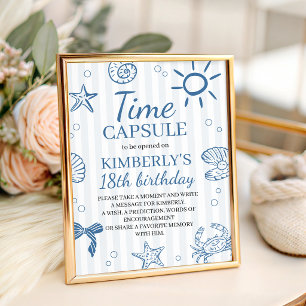 Tischschild Zeitkapsel Ozeantiere Sockelschild