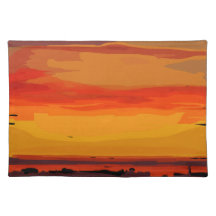 Tischset eines abstrakten Kunstdrucks von Kirt Tis