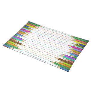 Tischset - Farbige Bleistift-Linien