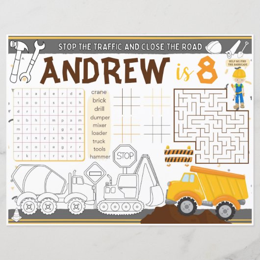 Tischset, Kranaktivitäten (Vorderseite)