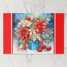 Tischset Large Sheets Christmas Poinsettias