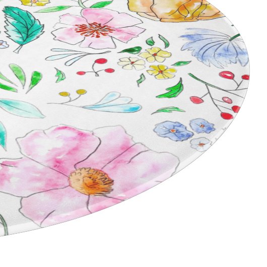 Tischset mit Blumenbezug Schneidebrett (Ecke)