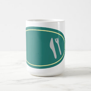 Tischset mit Messer und Gabel für Heimköche Kaffeetasse