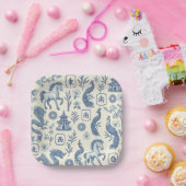 Tischsets im Mahjong-Design zum Jahr des Pferdes Pappteller (Party)