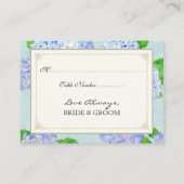 Tischsitze Escort Blue Hydrangea Lace Floral Platzkarte (Rückseite)