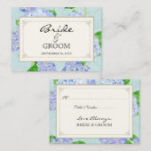 Tischsitze Escort Blue Hydrangea Lace Floral Platzkarte (Vorne/Hinten)