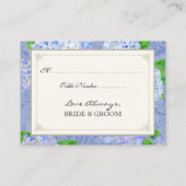 Tischsitze Escort Blue Hydrangea Lace Floral Platzkarte (Rückseite)
