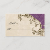 Tischsitze - Lila Vintage Pfaue und Pfaue Platzkarte (Rückseite)
