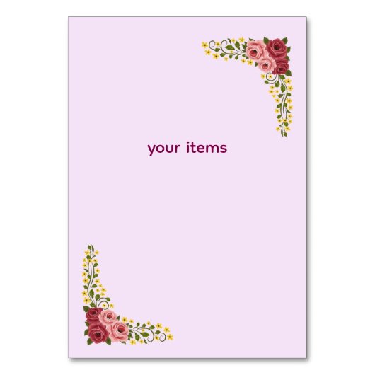 Tischständer-Schild Tischnummer (Rückseite)