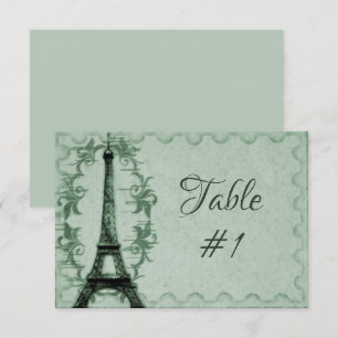 Tischtafel des grünen Eiffelturms Empfangs Einladung