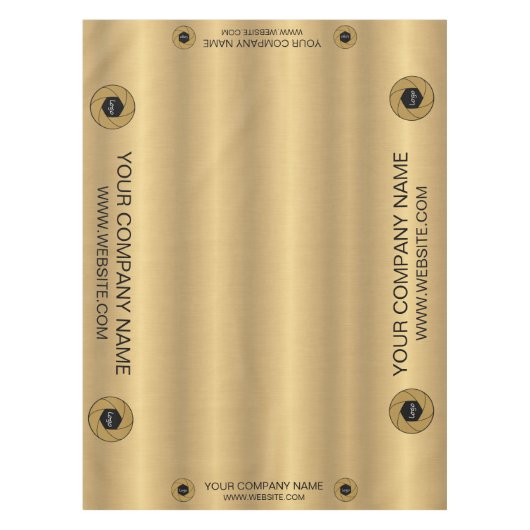 Tischtafel für den Handel Logo Gold und Schwarz Tischdecke (Vorderseite)