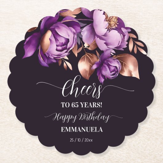 Tischtafelgeschirr für Geburtstagsparteien - lila  Untersetzer (Vorderseite)