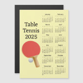 Tischtennis 2025 Kalender Magnetkarte (Vorne/Hinten)