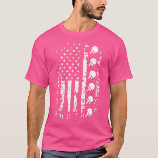 Tischtennis American Flag US Table Tennis Player T-Shirt