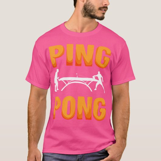 Tischtennis Bekleidung Pong Player Kostüm Button T-Shirt (Vorderseite)