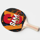 Tischtennis - farbenfroher Name Schläger (Seitenansicht)