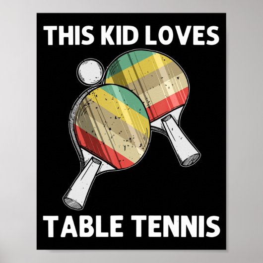 Tischtennis für Kinder Ping Pong Ball Tee Poster (Vorne)
