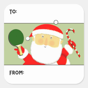 Tischtennis-Gift-Tags Quadratischer Aufkleber
