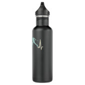 Tischtennis Heartbeat Ping Pong Player Cool Retro Edelstahlflasche (Rechts)