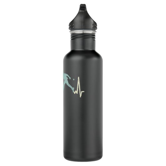 Tischtennis Heartbeat Ping Pong Player Cool Retro Edelstahlflasche (Rechts)