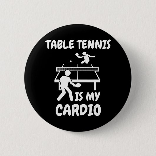 Tischtennis ist mein Cardio Retro Tischtennis Button (Vorderseite)